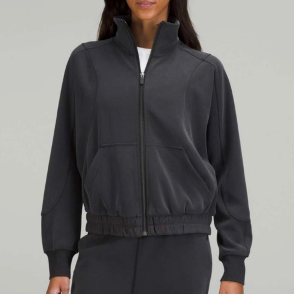 Lululemon Brushed Softstreme Funnel Neck Zip Up - Black